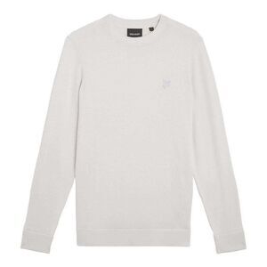 Lyle & Scott Mens Superfine Tonal Cotton Crew Neck Sweater / White
